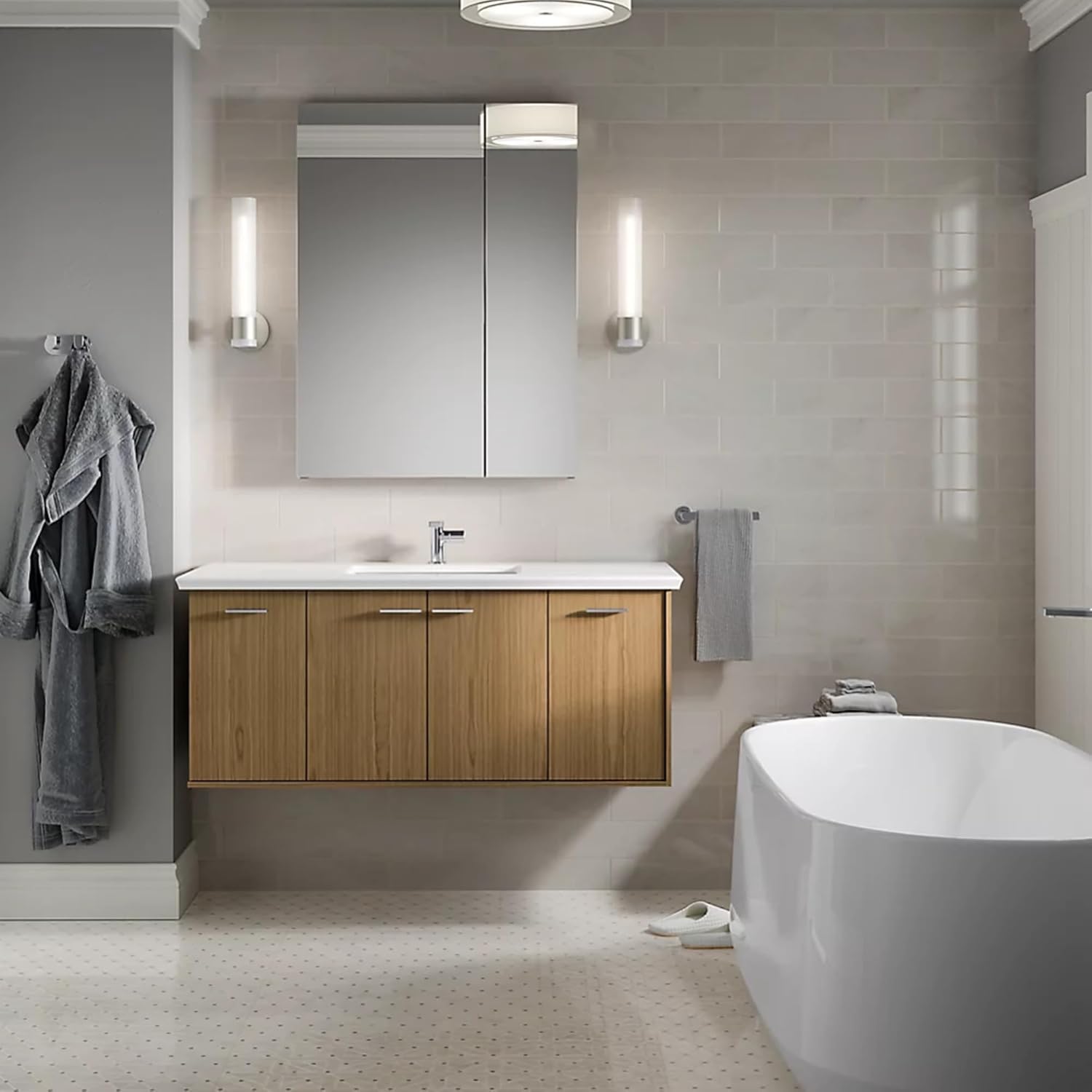 Kohler 81149-DA1 Maxstow Frameless Surface-Mount Two-Door Bathroom Medicine Cabinet with Mirror, 30 in. W x 40 in. H, Dark Anodized Aluminum