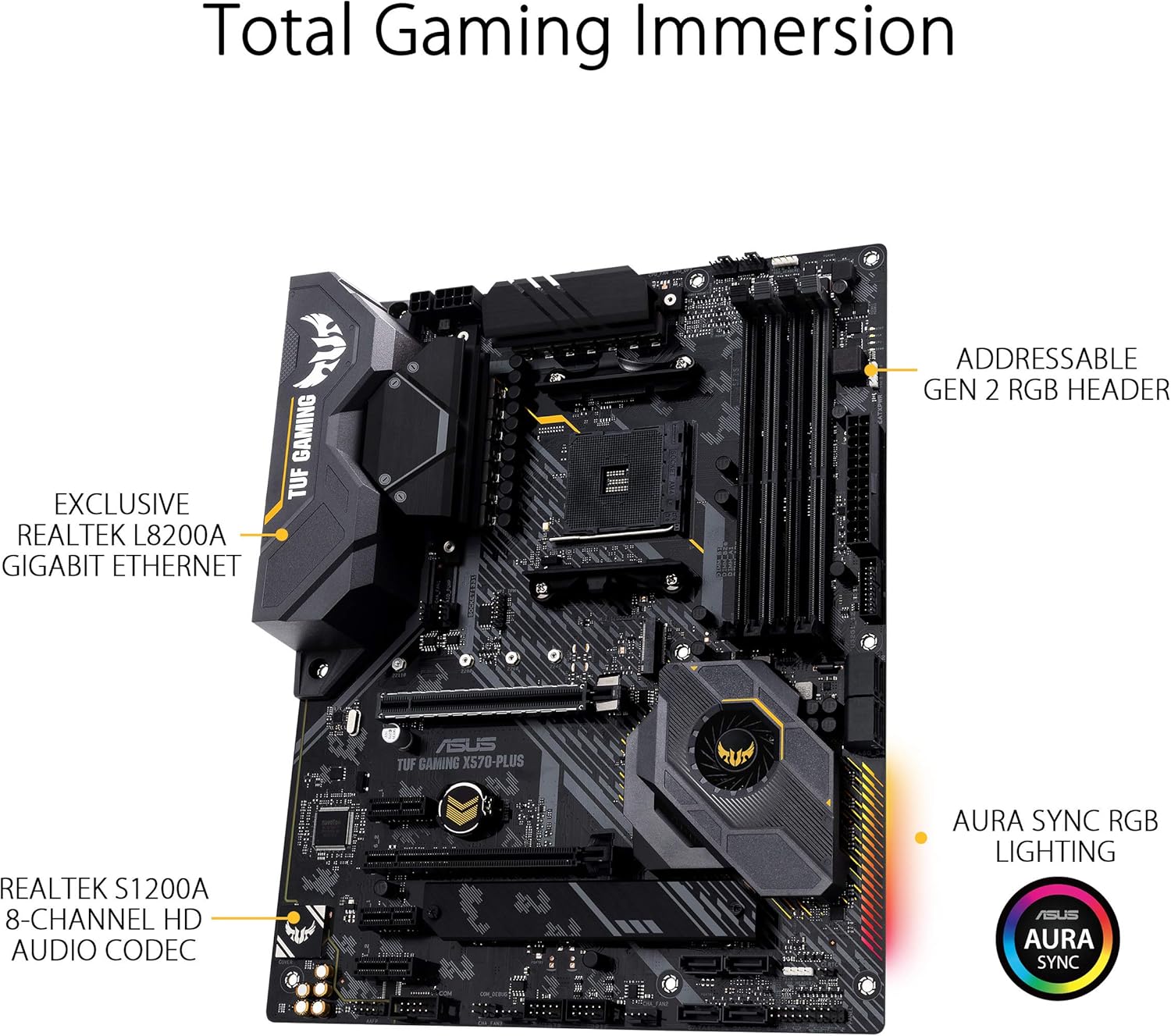 ASUS AM4 TUF Gaming X570-Plus AM4 Zen 3 Ryzen 5000 & 3rd Gen Ryzen ATX Motherboard with PCIe 4.0, Dual M.2, 12+2 with Dr. MOS Power Stage, HDMI