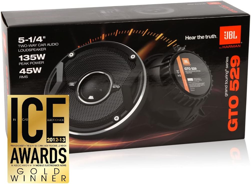JBL GTO609C 270 Watts 6-1/2" Premium Car Audio Component Stereo Speaker System with Patented Plus One Woofer-Cone Technology