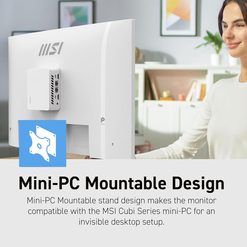 msi PRO MP273QW E14 27-inch IPS 2560 x 1440 (QHD) Computer Monitor, 144Hz,Adaptive-Synch, HDMI, DP Port, VESA Mountable, Tilt, Speaker, 1ms, White
