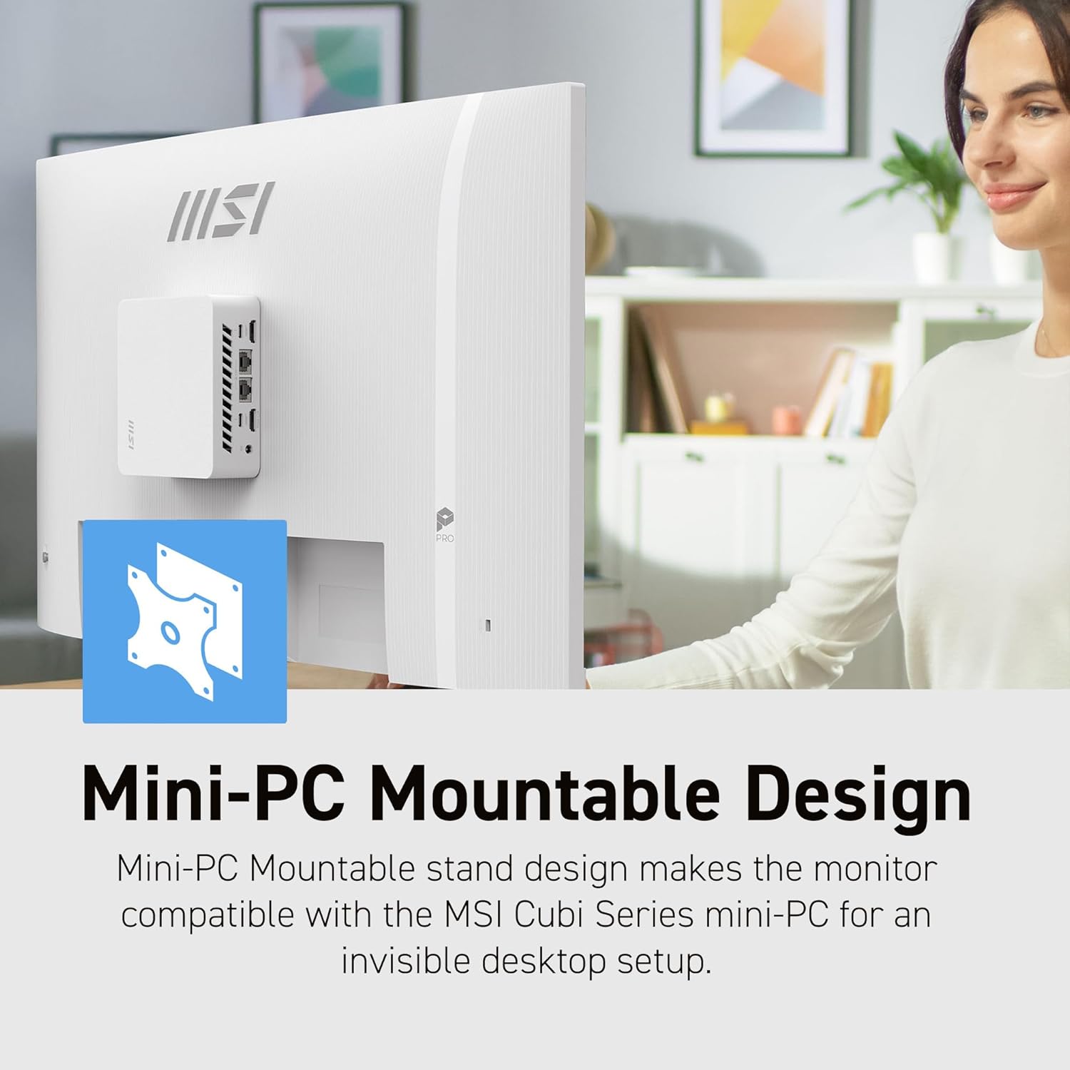 msi PRO MP273QW E14 27-inch IPS 2560 x 1440 (QHD) Computer Monitor, 144Hz,Adaptive-Synch, HDMI, DP Port, VESA Mountable, Tilt, Speaker, 1ms, White