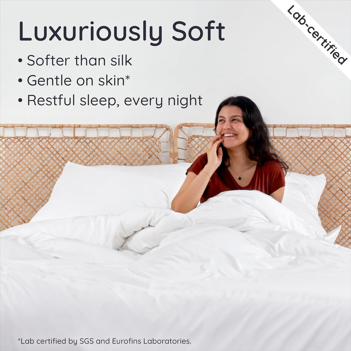 Bambaw 100% Viscose Derived from Bamboo Duvet Cover King Size Set – 3pcs, Cooling Duvet Cover King for Hot Sleepers, Soft, Luxury Bedding, No Comforter (White)