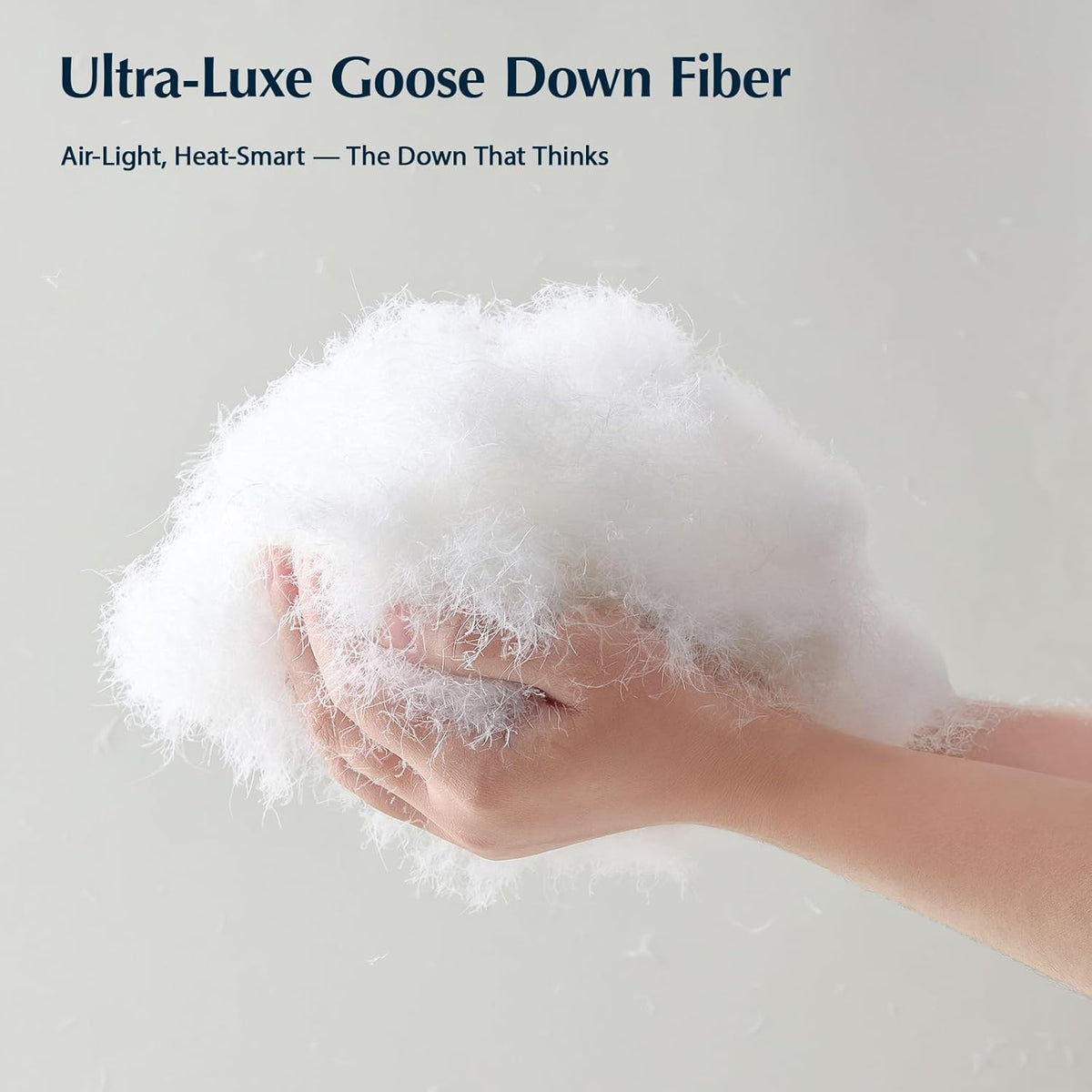 Pacific Coast Goose Feather Down Fiber Comforters King Size, Extra Fluffy White Duvet Insert, Ultra-Soft, Breathable, All Season Hotel Luxury Bedding Comforters, 8 Corner & Center Loops (106"x90")