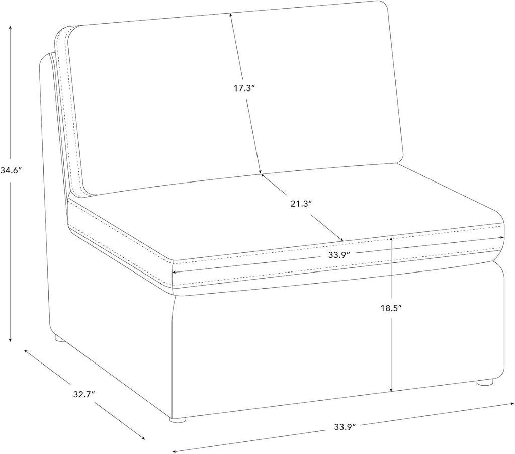CHITA 34 Inch Upholstered Square Modular Storage Ottoman for Sectional Sofa,Storage Ottoman Footrest and Seat Cube for Living Room, Moss Green