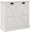 Bathroom Laundry Cabinet with 2 Baskets, Double Tilt Out Laundry Hamper Cabinet with Hidden Laundry Hampers, Freestanding Wooden Storage for Bathroom, Laundry Room, Kitchen