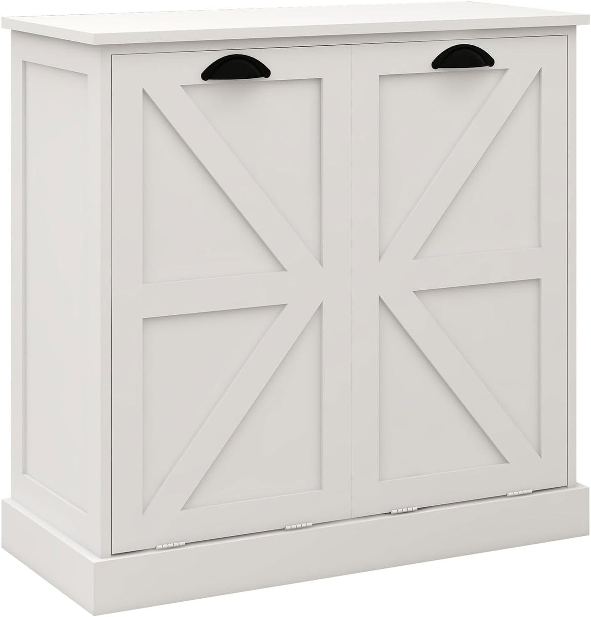 Bathroom Laundry Cabinet with 2 Baskets, Double Tilt Out Laundry Hamper Cabinet with Hidden Laundry Hampers, Freestanding Wooden Storage for Bathroom, Laundry Room, Kitchen