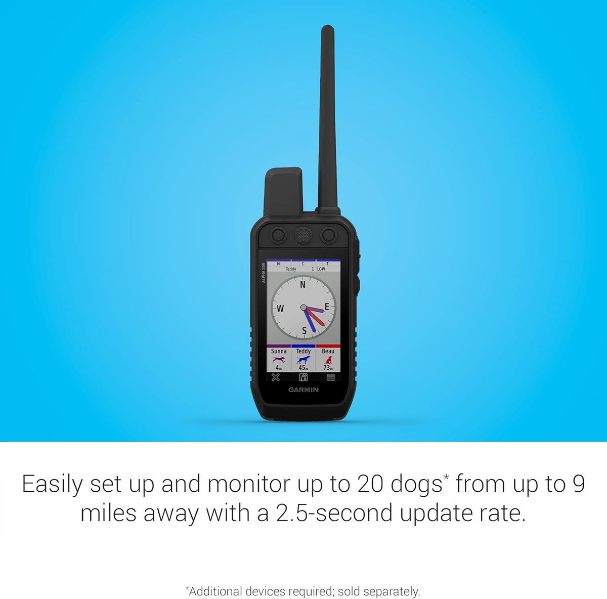 Garmin Alpha 200 Handheld, Simple, Accessible and Fast Tracking and Training for Your Dogs, Sunlight-readable 3.5" Capacitive Touchscreen