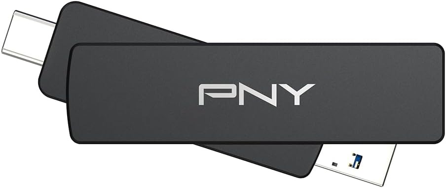 PNY 1TB Duo Link V3 USB 3.2 Gen 2 Type-C & Type-A OTG Flash Drive Extreme Speeds Read/Write 1000/800MB/s External Mobile Storage Compatible with Smartphone/Tablet/Laptops/Desktops