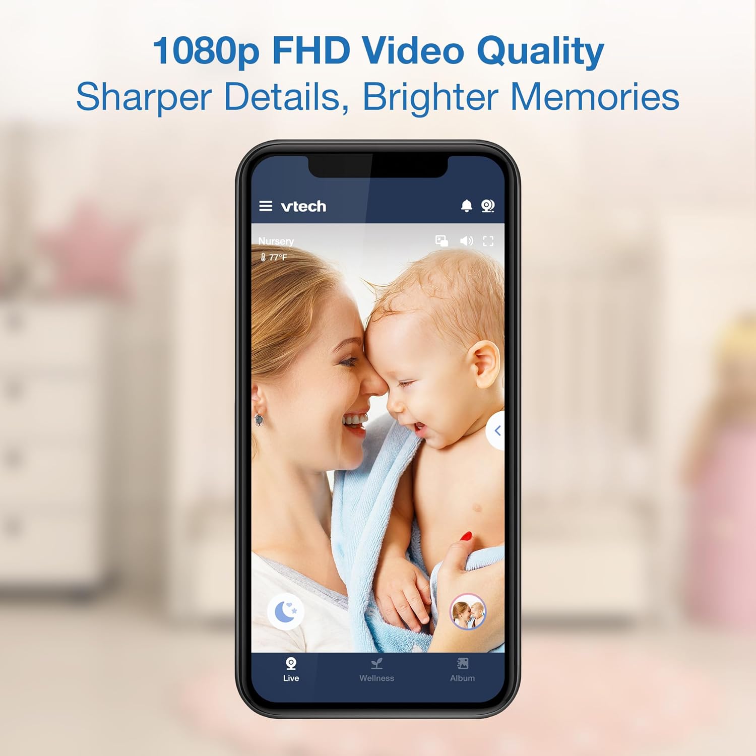 VTech WiFi Baby Monitor with 2 Cameras & 5" HD Split Screen – 1080p Video, Remote Pan Tilt Zoom, Night Vision, Two-Way Talk, Motion Alerts, Free App | VM901-2HD
