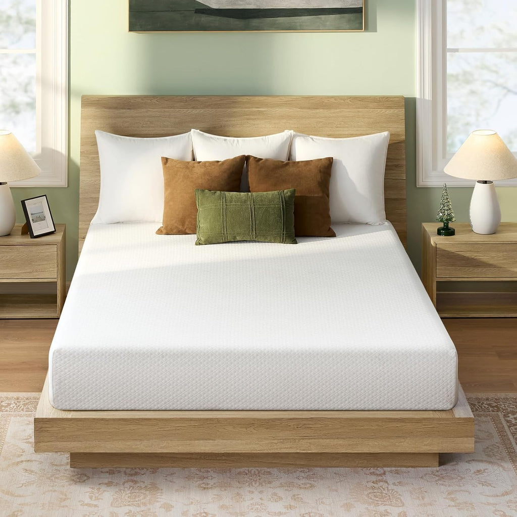 Rolanstar Twin Size Mattress, 10 Inch Gel Memory Foam Mattress in a Box, Fiberglass Free, Breathable for Cooler Sleep Supportive & Pressure Relief, CertiPUR-US Certified, White
