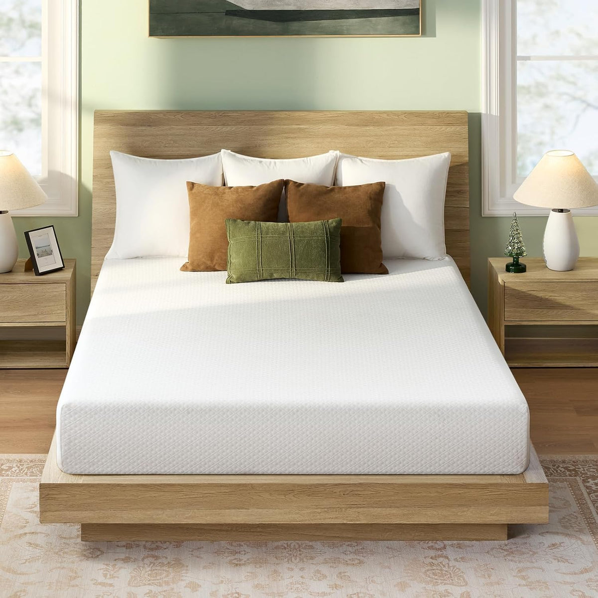 Rolanstar Twin Size Mattress, 10 Inch Gel Memory Foam Mattress in a Box, Fiberglass Free, Breathable for Cooler Sleep Supportive & Pressure Relief, CertiPUR-US Certified, White