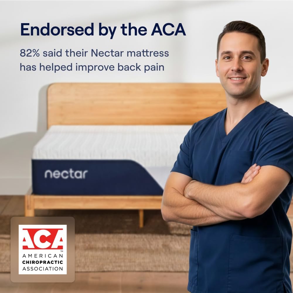Nectar Classic Hybrid 12” Queen Mattress - Medium Firm - Memory Foam & Innerspring Coils - Cooling Top Layer - Back Pain Relief - Mattress in a Box - 365-Night Trial & Forever Warranty