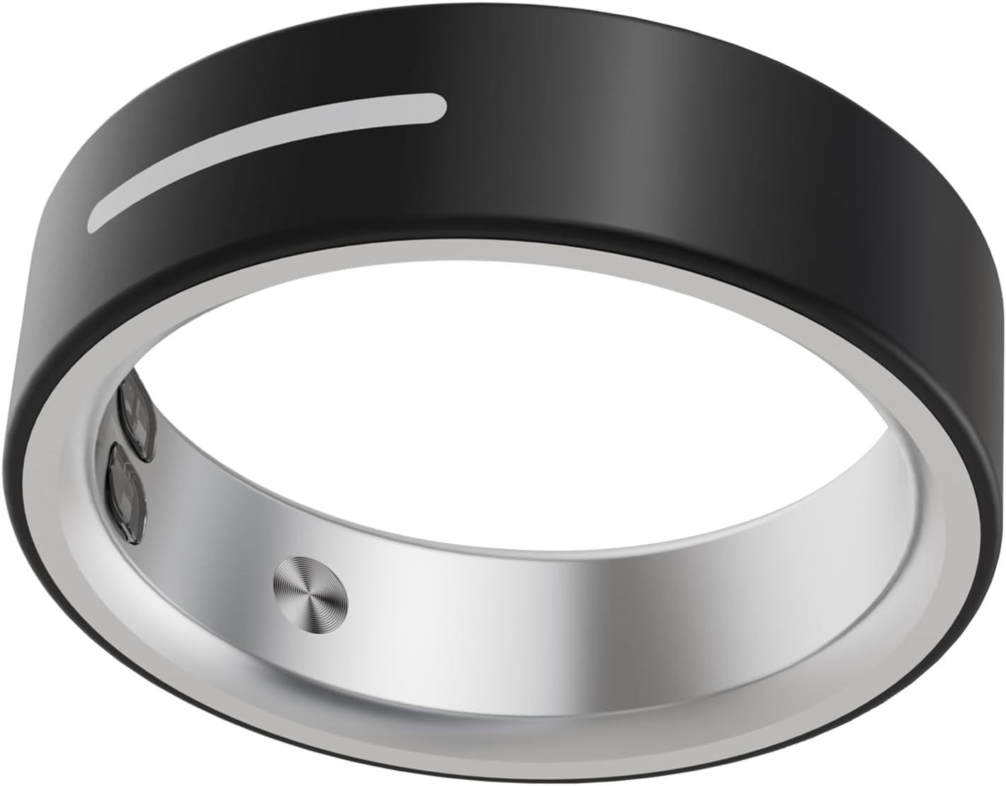 Smart Ring for Men/Women – Vibration Alerts, Ceramic & 316L Steel Sleep/Heart/SpO2/Activity Tracker, No Subscription, IP68 Waterproof, Touch Control, iOS/Android(Black, 8)