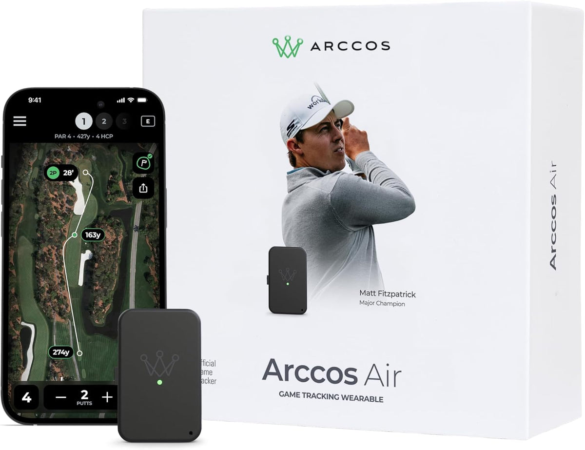 Arccos Air – Automatic Golf Game Tracking System with AI GPS Rangefinder & Strokes Gained Analytics (No Club Sensors Required, Free First Year Membership)