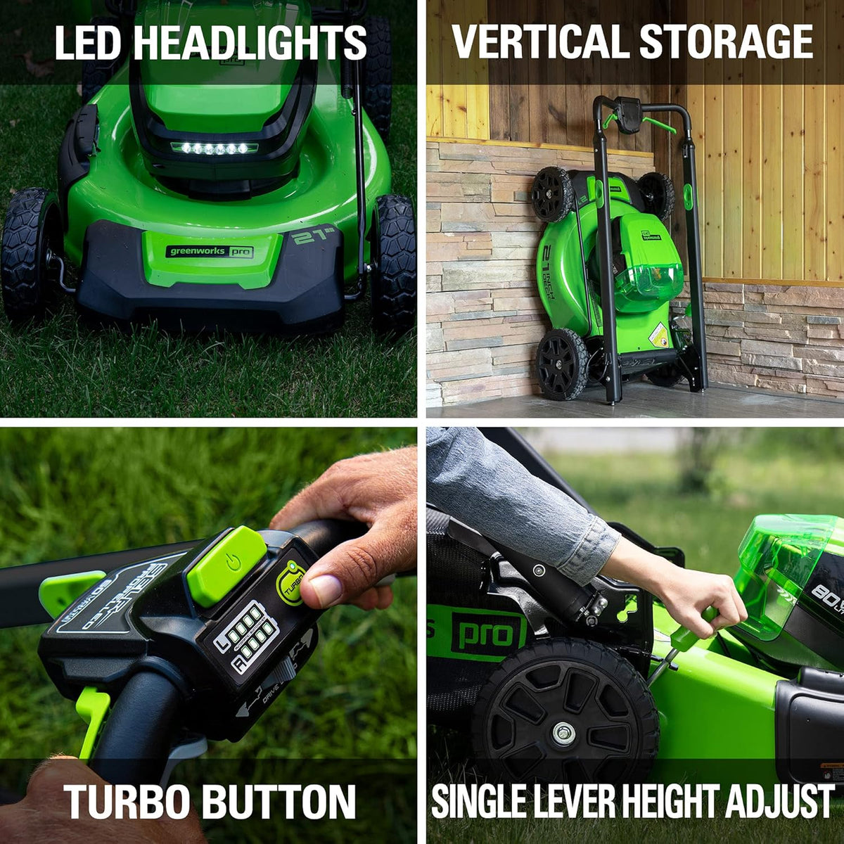 Greenworks 80V 21" Cordless Battery Push Lawn Mower,730 CFM Cordless Battery Leaf Blower,Combo Kit w/(1) 4Ah Battery & (1) 4A Rapid Charger