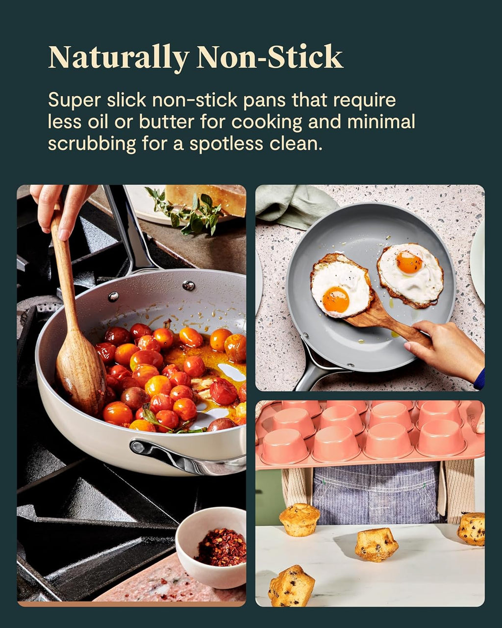 Caraway 23-Piece Nonstick Ceramic Cookware & Bakeware Set – Pots, Frying Pans, Lids, Baking Sheets, Pans, Cooling Rack & Storage – Oven Safe, Non-Toxic – Compatible with All Stovetops - Cream