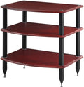 Pangea Audio Vulcan Three Shelf Audio Stereo Rack, Media Stand, and Components Cabinet 3 Shelf Rosenut Red