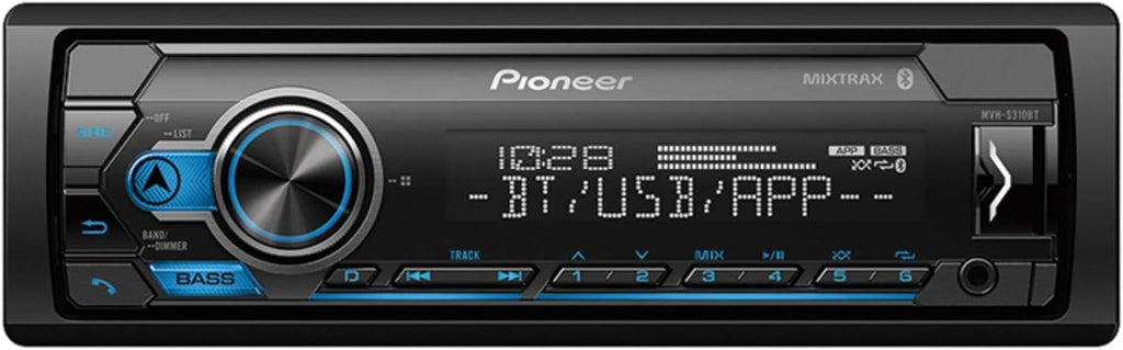 Pioneer MVH-S310BT Single Din Built-In Bluetooth, MIXTRAX, USB, Auxiliary, Pandora, Spotify, iPhone, Android and Smart Sync App Compatibility Car Digital Media Receiver