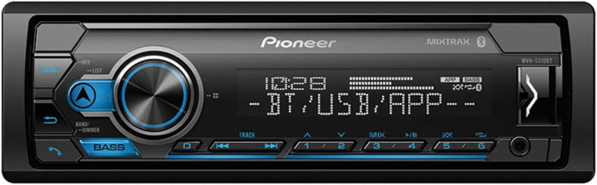 Pioneer MVH-S310BT Single Din Built-In Bluetooth, MIXTRAX, USB, Auxiliary, Pandora, Spotify, iPhone, Android and Smart Sync App Compatibility Car Digital Media Receiver