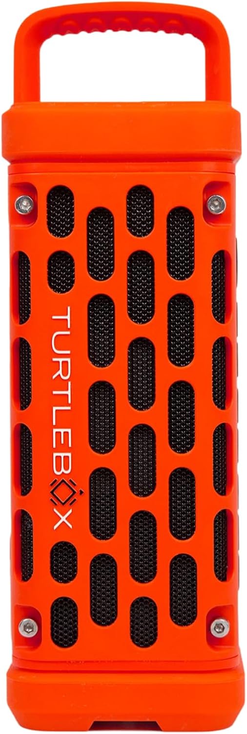 Turtlebox Ranger: Loud! Outdoor Portable Bluetooth 5.4 Speaker | Rugged, Waterproof, Ultra-Portable | Plays to 105db, Deep Bass, Shockproof, Unlimited Pairing for Full Stereo Experience, Orange