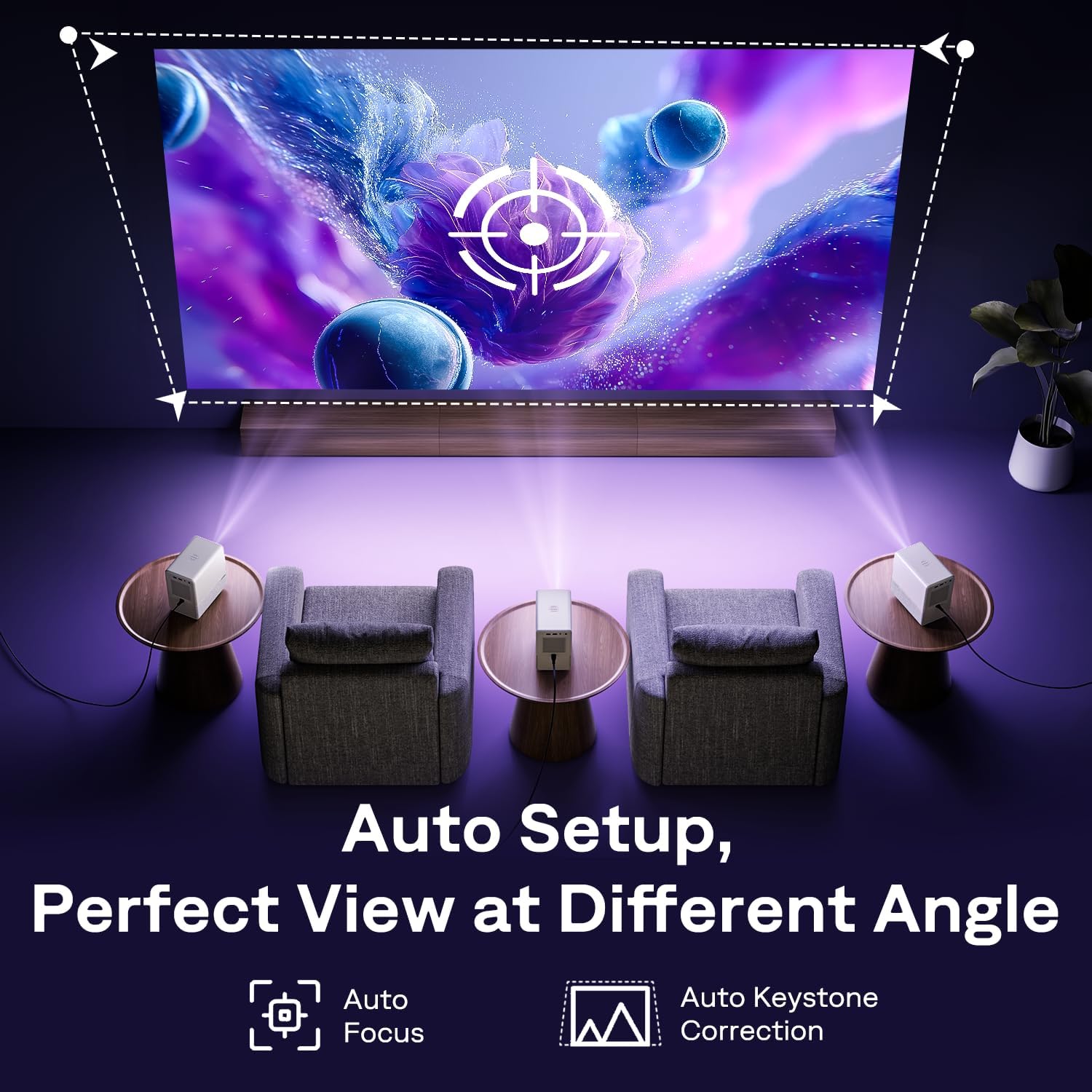 Aurzen D1R Cube Projector Bundle with Foldable Stand, Ultra-Compact with Easy Setup, 180° Rotation, Compatible with TMY, HAPPRUN, Yaber, Epson & Most Projectors (¼-Inch Screw, Only Stand)