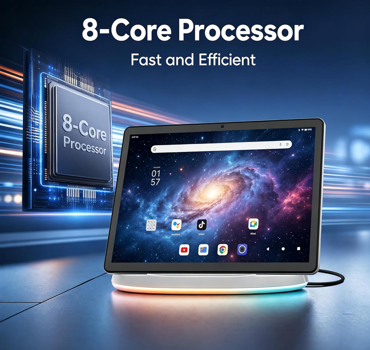 Jeazans 2026 Upgraded Android 16 Tablet with 64GB+1TB Expand, 10.1 inch Tablet with 8-Core, Dock Station, Gemini Ai, WiFi 6, Bluetooth 5.4, 3-Year Protection, Tablet for Students, Kids& Adults