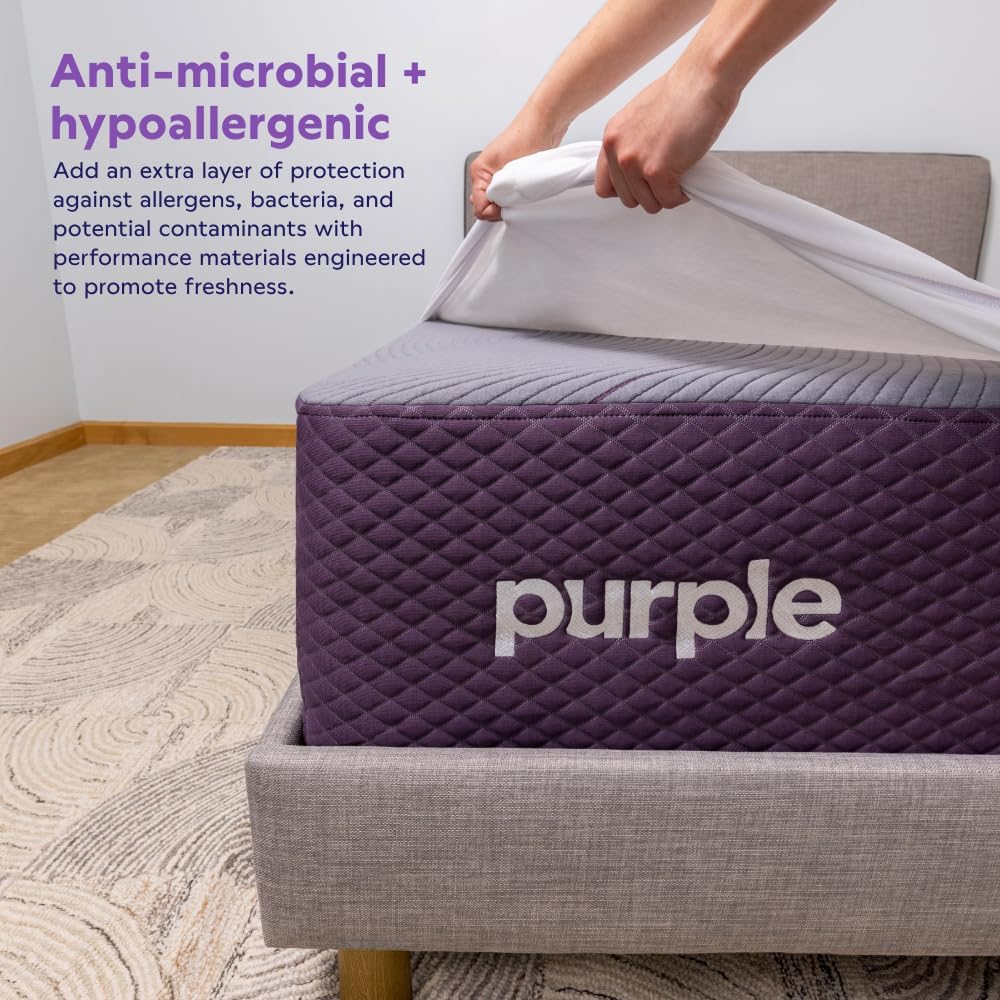 Purple Waterproof Mattress Protector – King, Gold-Standard Protection, Comfort-First Design, Fits Mattresses 8” to 15.5”