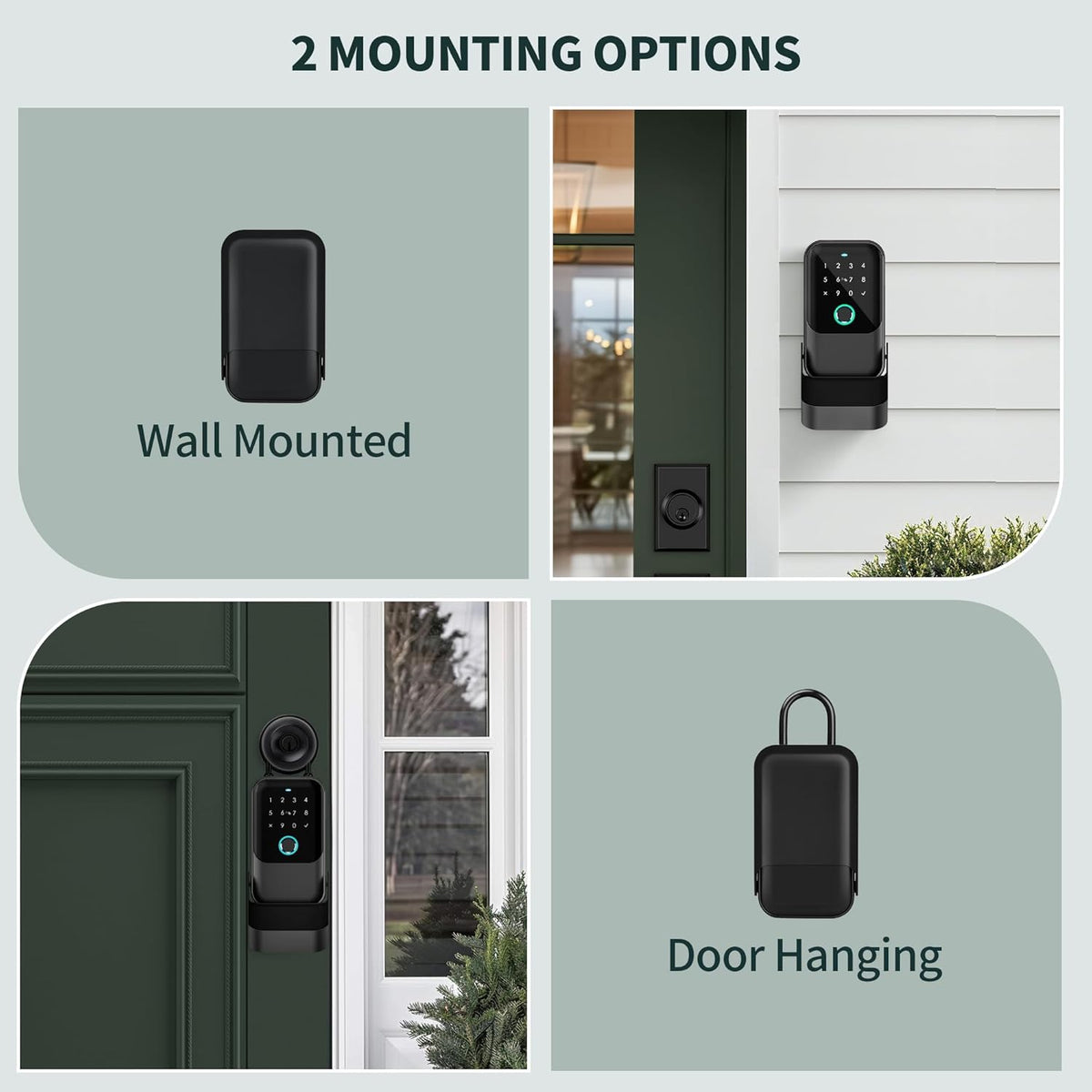 Moquin Smart Key Lock Box, TTLock APP Control, Fingerprint, Manual Keys, Access Card, EKey and Passcode Unlock, Electronic Bluetooth Wireless Lock Box for Airbnb Realtor House Office