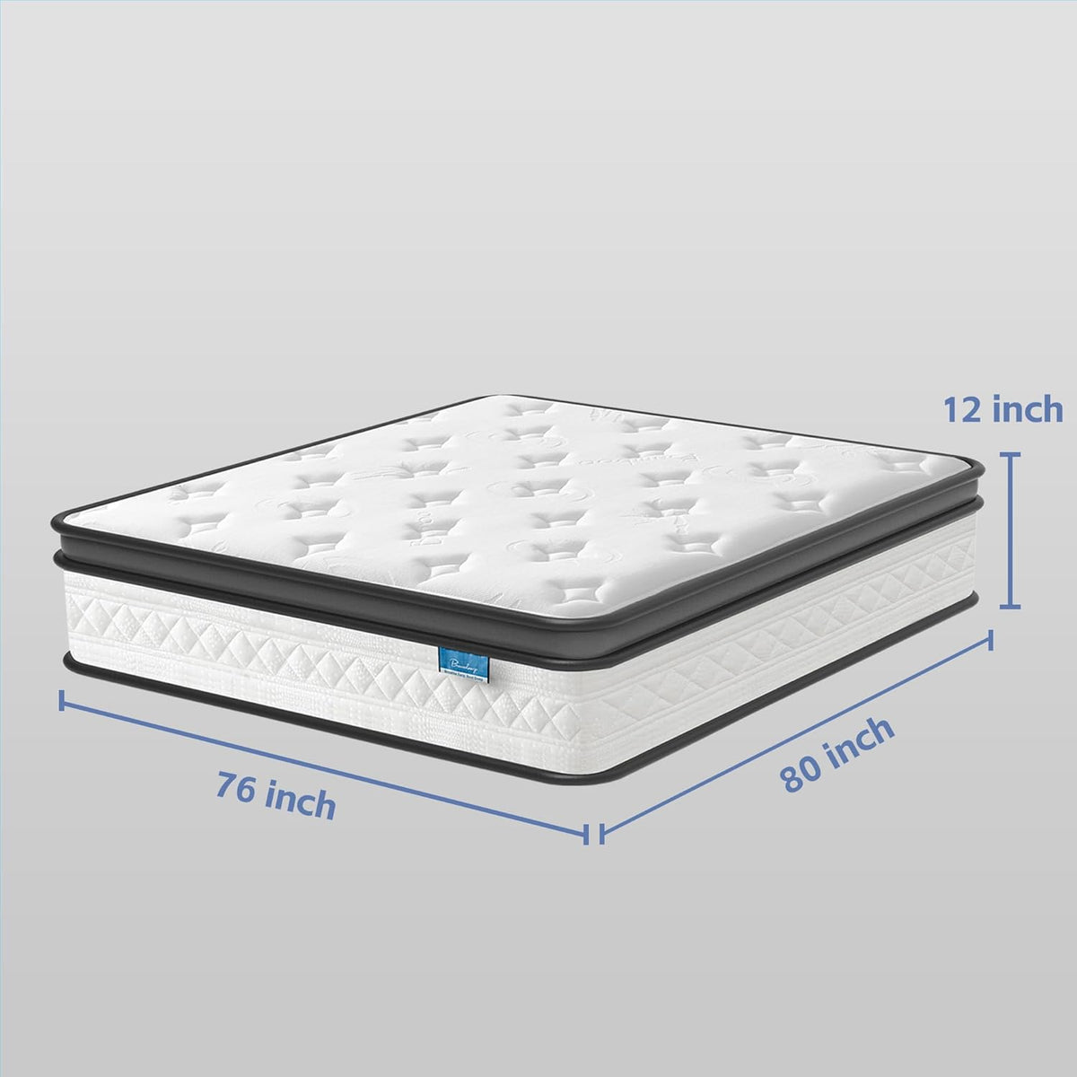King Size Mattress, 12 Inch King Mattress in a Box, Cooling Gel Memory Foam Hybrid Mattress with Pocketed Coils, Medium Firm Feel, CertiPUR-US Certified, Pressure Relief, Motion Isolation