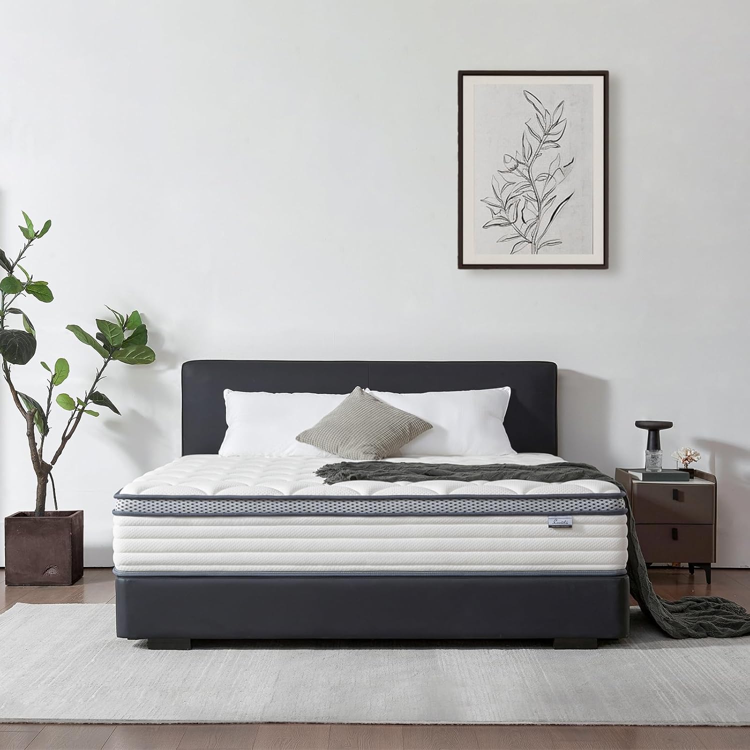 12 Inch Queen Mattress in a Box, Medium Firm Hybrid Mattress with Pocket Springs and Comfort Foam- Edge Support, Motion Isolation & Pressure Relief