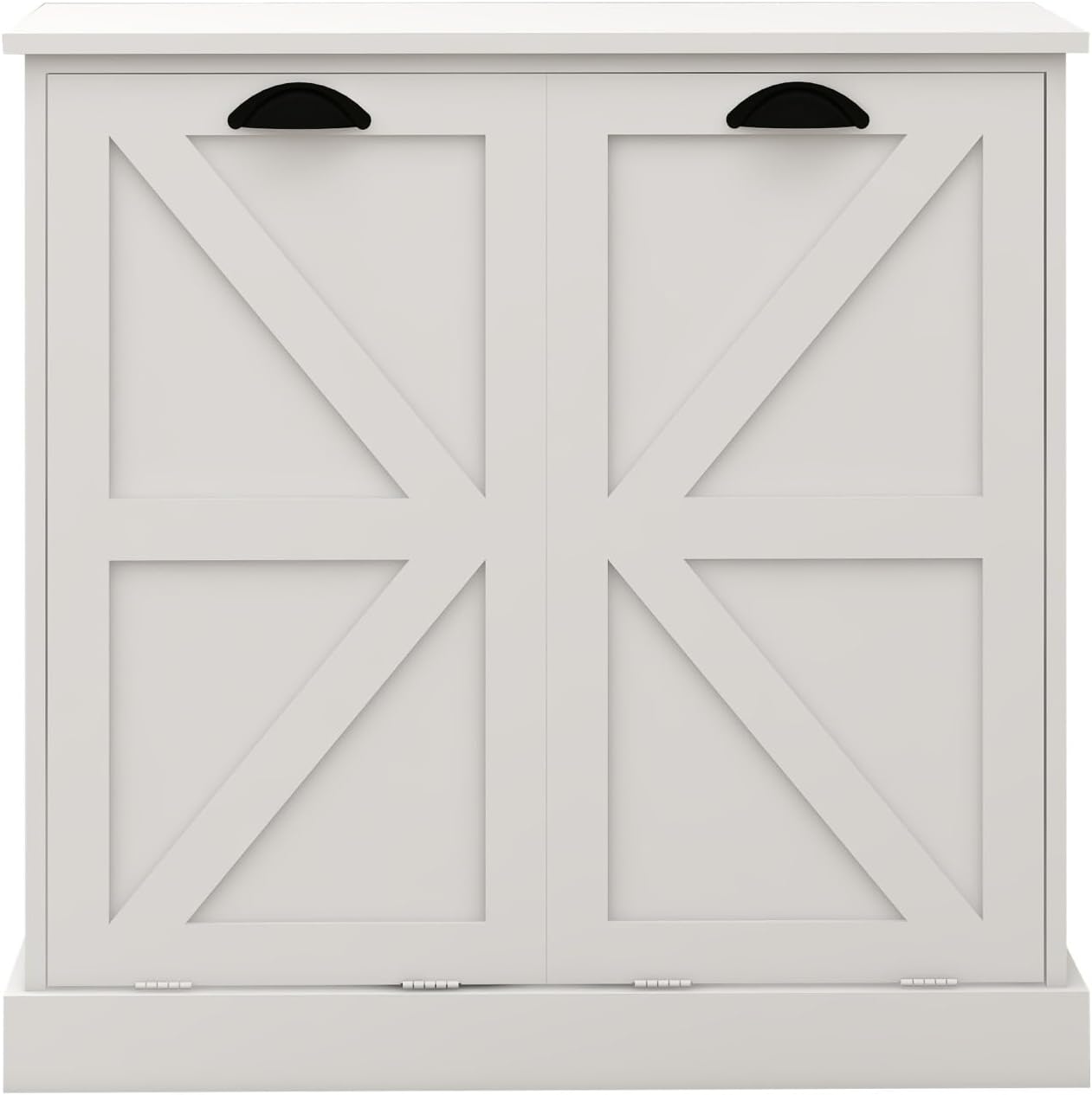Modern Contemporary Laundry Sorter Cabinet, Two-Compartment Tilt-Out, for Bathroom Living Room Hallway