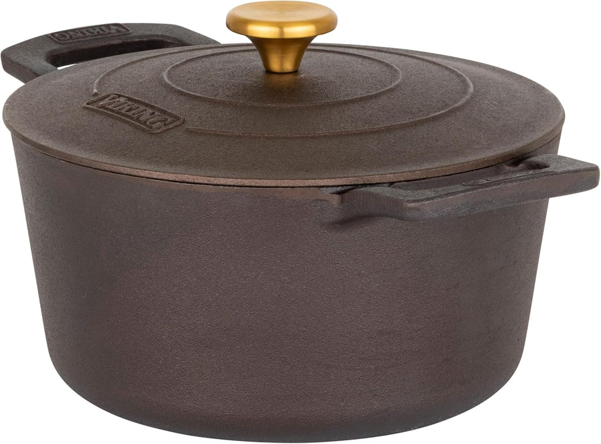Viking Nonstick 5 Quart Dutch Oven with Self-Basting Lid, Bronze Cast Iron Cookware Pot, Made without PFAS, Induction Compatible, Oven Safe to 500F
