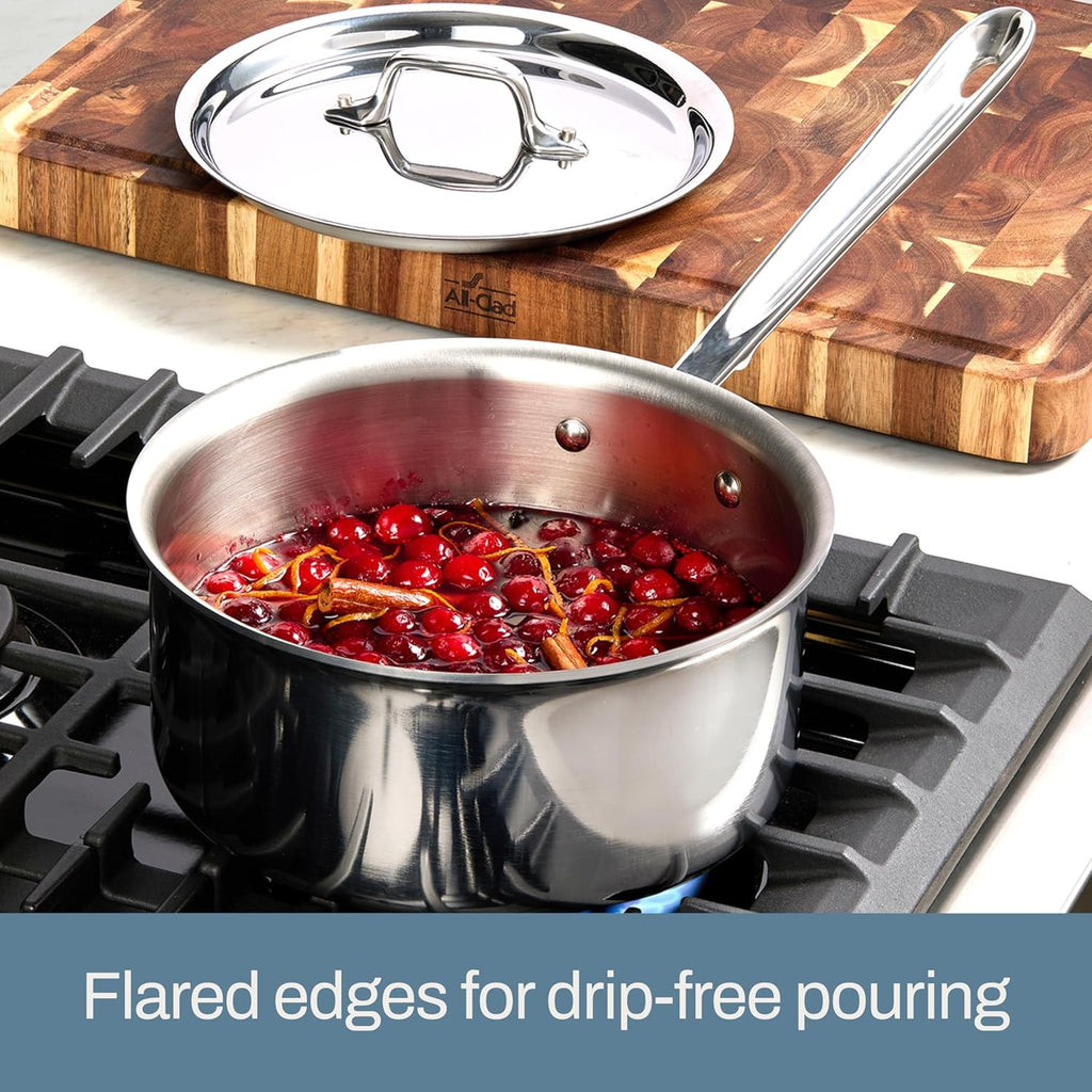 All-Clad D3 Stainless Steel 10 Piece Cookware Set- Made in USA- Includes Frying Pans, Saucepan, Soup Pot, Sautépan, Stockpot - Professional Grade -Oven Safe & Induction Compatible