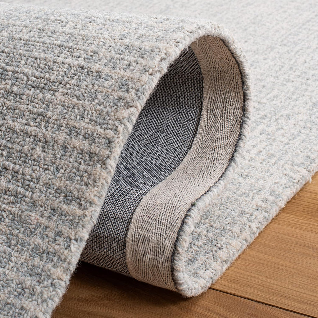 SAFAVIEH Abstract Collection Area Rug - 9' x 12', Light Grey & Ivory, Handmade Wool, Ideal for High Traffic Areas in Living Room, Bedroom (ABT468F)