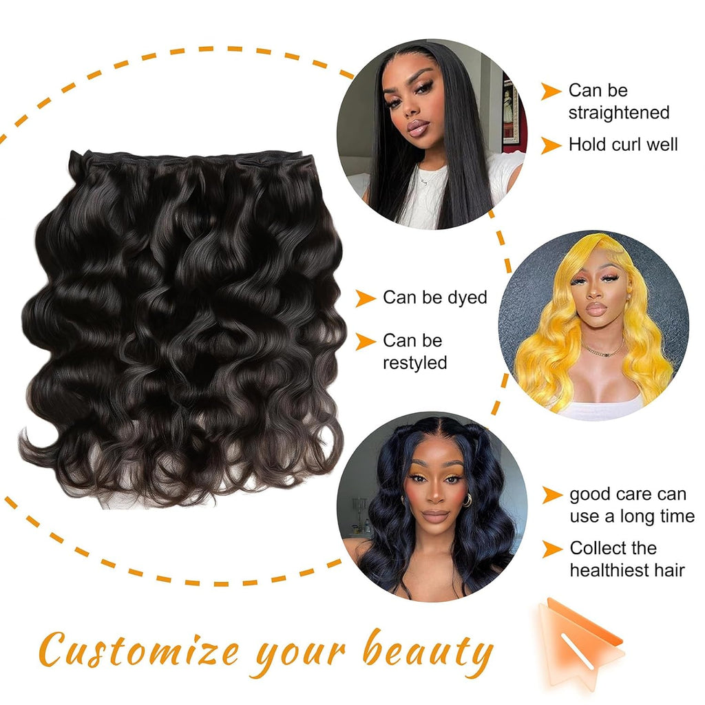Brbeawor 14A Brazilian Body Wave Bundles Human Hair 22 24 26 Inch 100% Real Raw Virgin Human Hair Bundles Body Wave 3 Bundles Human Hair Extension Natural Color（22 24 26）