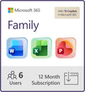 Microsoft 365 Family | 12-Month Subscription | Up to 6 People | Premium Office Apps: Word, Excel, PowerPoint and more | 1TB Cloud Storage | Windows Laptop or MacBook Instant Download | Activation Required