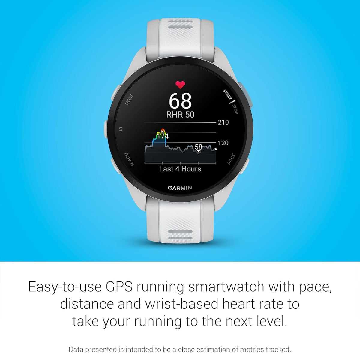 Garmin Forerunner 165, Running Smartwatch, Colorful AMOLED Display, Training Metrics and Recovery Insights, Whitestone
