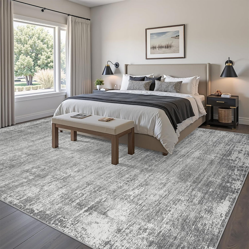 zesthome 9x12 Area Rugs for Living Room, Non-Slip Backing Washable Rug, Modern Abstract Area Rug, Stain Resistant Rugs for Bedroom, Ultra-Thin Large Area Rugs, Area Rug 9x12