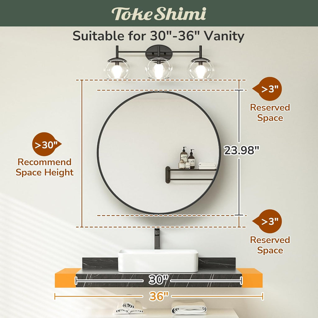 TokeShimi 24 x 24 Round Medicine Cabinet for Bathroom, Brushed Nickel Circle Medicine Cabinet Mirror Shatterproof with Stainless Steel Metal Frame, Detachable Shelves, Wall Mounted Only