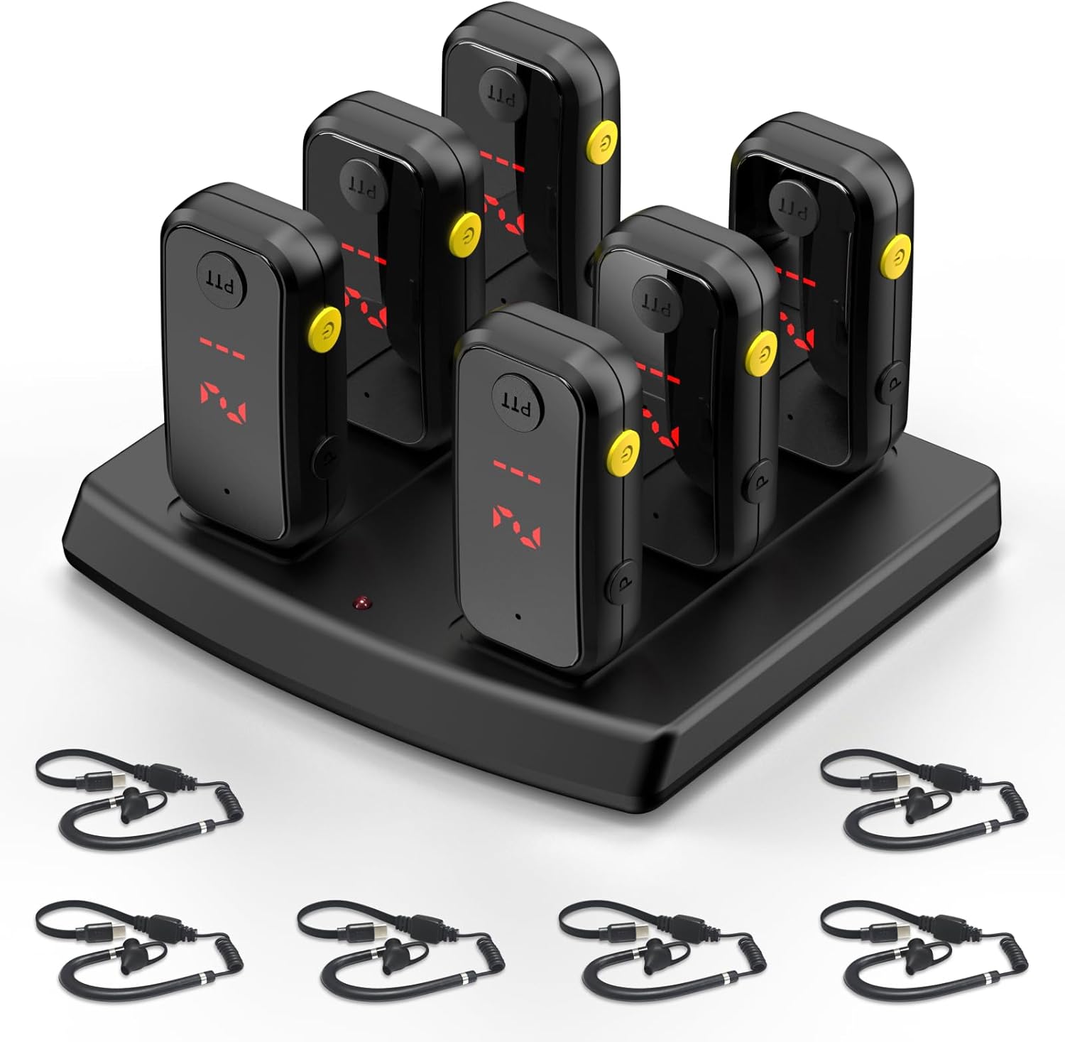 Super Mini Walkie Talkies Pro, 6 Pack Two Way Radio with Earpieces, Waterproof Communication Device for Adults, Outdoor Activities, Hiking, Baseball, Restaurant Use