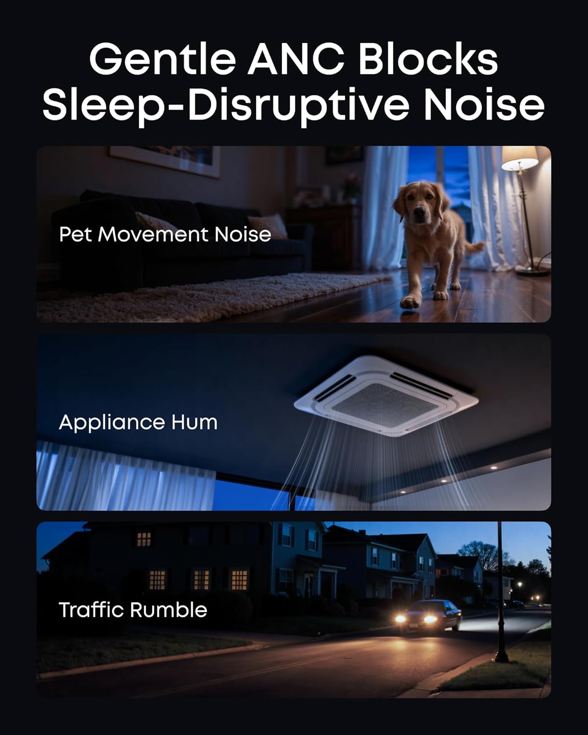 Soundcore Sleep A30 by Anker Sleep Earbuds, Smart Active Noise Cancelling Sleep Headphones, Adaptive Snore-Masking System, Ultra-Comfort for Side Sleepers, 45H Playtime(Renewed)