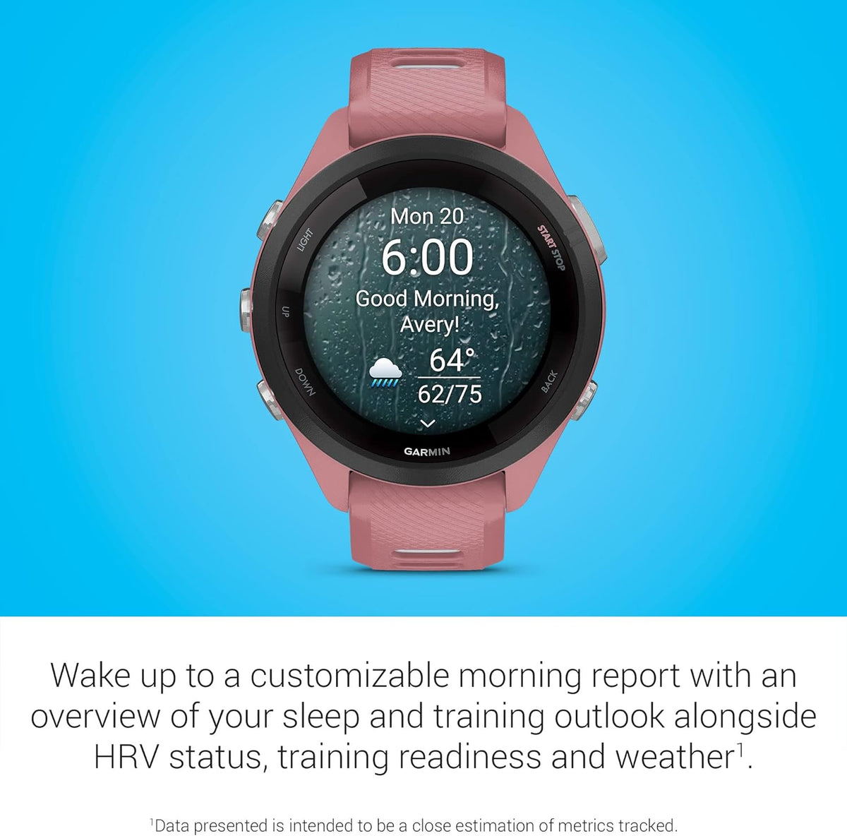 Garmin Forerunner 265S Running Smartwatch, Colorful AMOLED Display, Training Metrics and Recovery Insights, Light Pink and Powder Gray