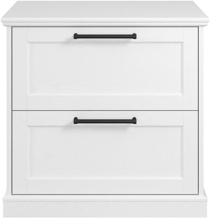 Bush Home Westbrook 2 Drawer Lateral File Cabinet in White Ash | Versatile Storage for Home Office and Living Room