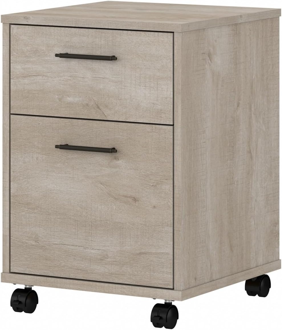 Bush Home Key West 2 Drawer Mobile File Cabinet, Rolling File Cabinet for Home Office