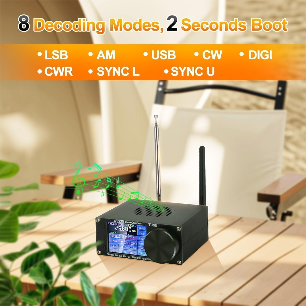 ATS-25MAX Decoder Si4732 SDR Radio Receiver,Portable 4.17 Version All Band Shortwave Radio,Adds CW RTty Decoding Function,WiFi Function,4000mAh Battery Bandpass Filter,FM LW (MW SW) and SSB