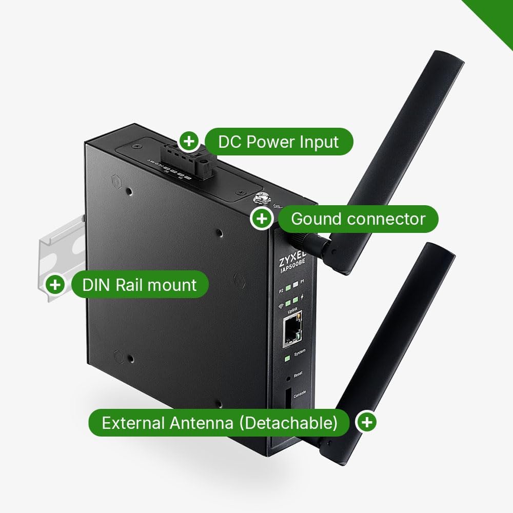 Zyxel WiFi 7 BE5000 Wireless Access Point | Industrial Robust Product Design | 4-Stream Dual-Radio | Flexible Installation | Nebula App, Cloud, Controller, or Standalone | TAA Compliant IAP500BE