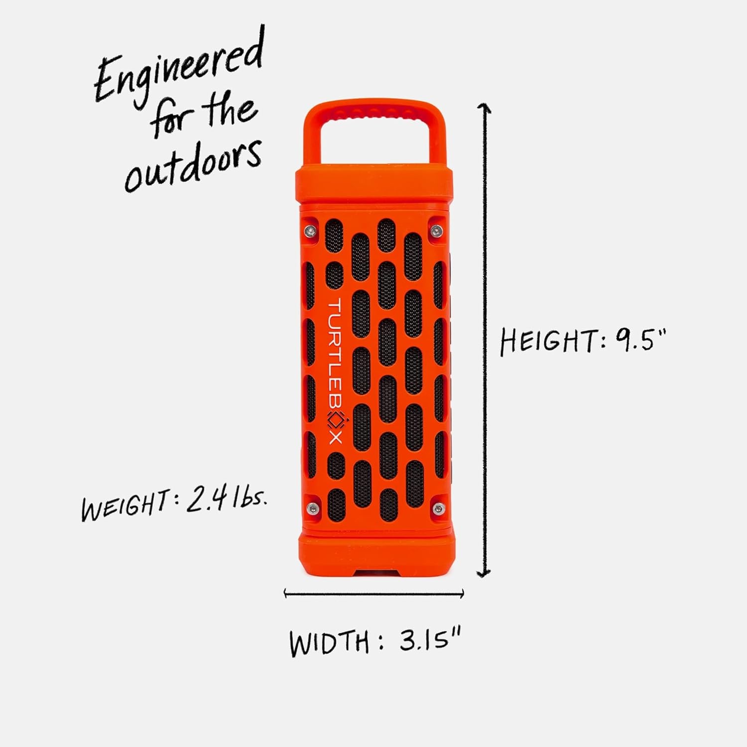Turtlebox Ranger: Loud! Outdoor Portable Bluetooth 5.4 Speaker | Rugged, Waterproof, Ultra-Portable | Plays to 105db, Deep Bass, Shockproof, Unlimited Pairing for Full Stereo Experience, Orange