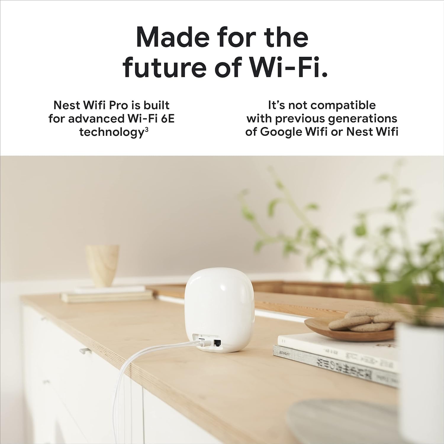 Google Nest WiFi Pro - Wi-Fi 6E - Reliable Home Wi-Fi System with Fast Speed and Whole Home Coverage - Mesh Router - Non-Retail Packaging - 6 Pack - Snow