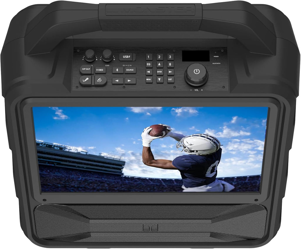 Monster Vision 2 | Portable Entertainment System with 15.6" 1080p Display & 60W Speakers | up to 25 Hours of Playtime | Dual HDMI Ports | Includes USB-C to HDMI Cable | ATSC Tuner for Portable TV use