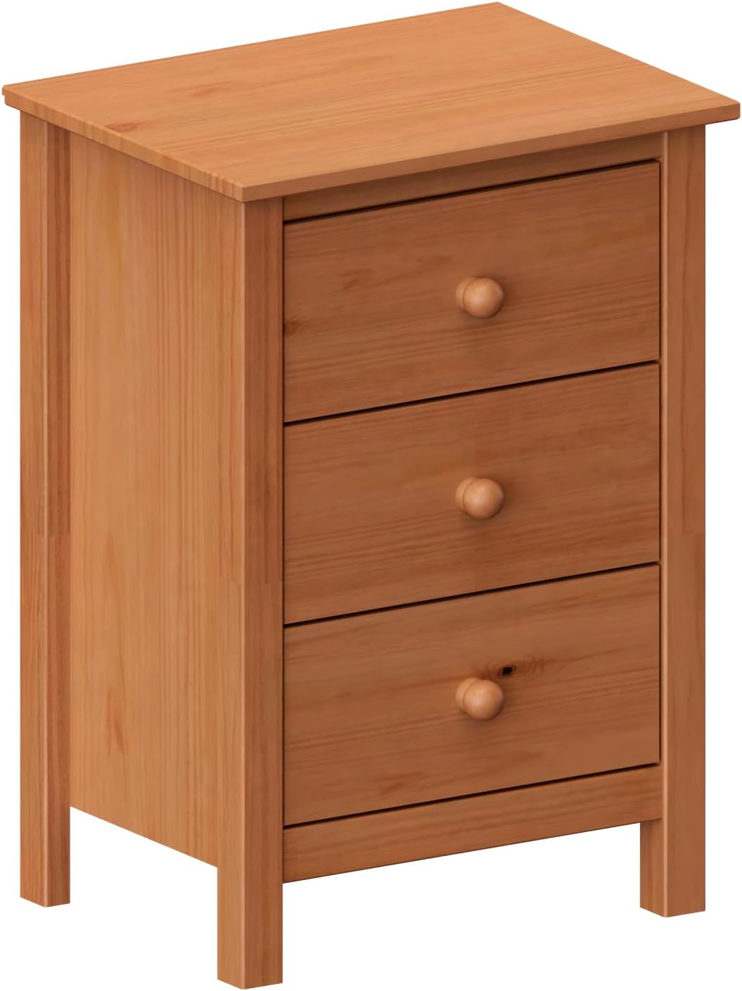 From the Tree Furniture Tall Nightstand with 3 Drawers - Solid Pine Wood Bedside Table with Spacious Storage & Sustainable Design - Honey Side Table for Bedroom Organization & Style